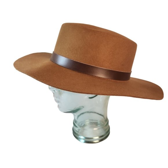 Gigi Pip Linden Boater Australian Wool Wide Brim Hat Size 59 M/L - Picture 3 of 11